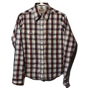 Wrangler Wrancher  Western Top Pearl Snap Ladies Top Size Med‎